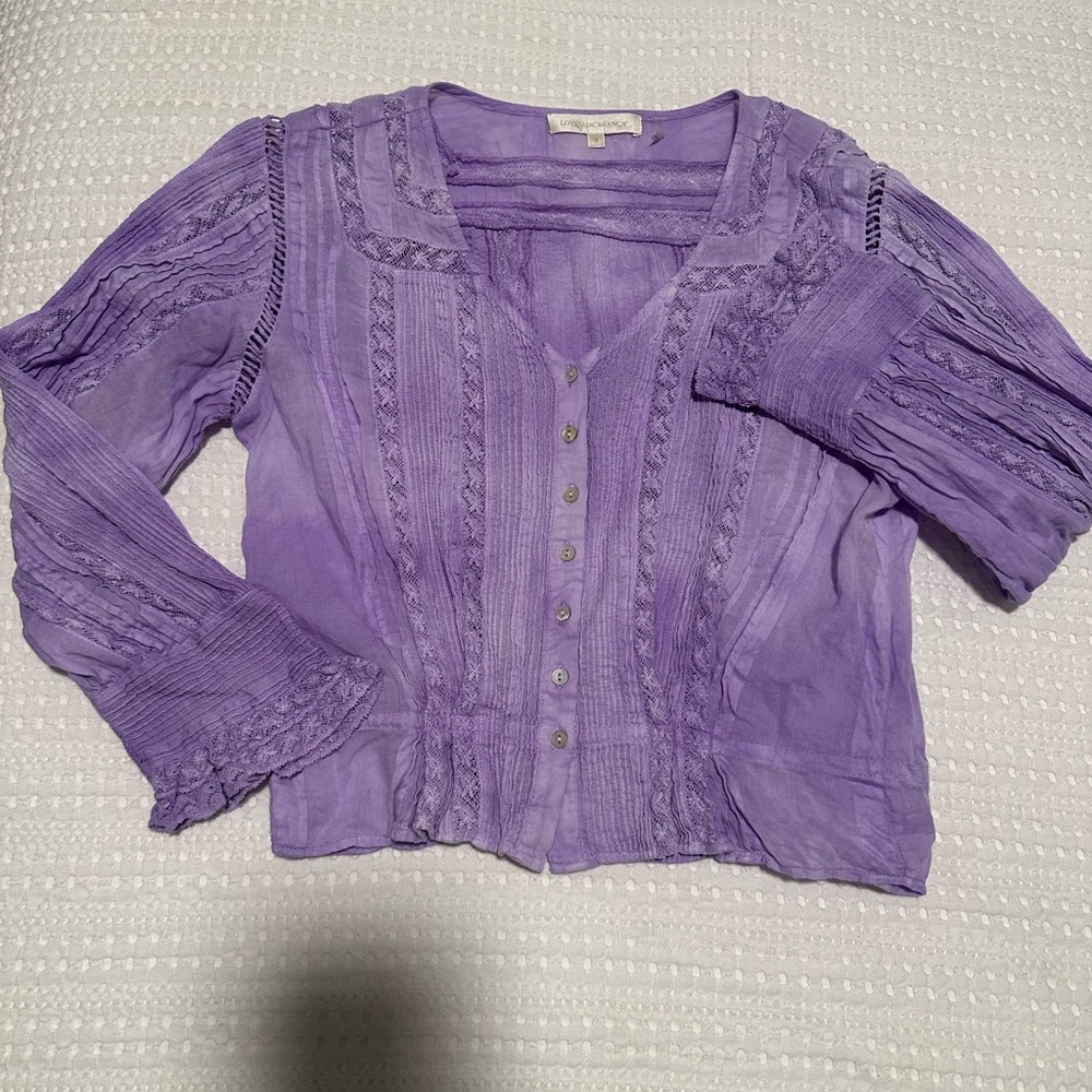 LoveShackFancy Purple Blouse